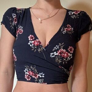 Floral Wrap Around Crop Top
